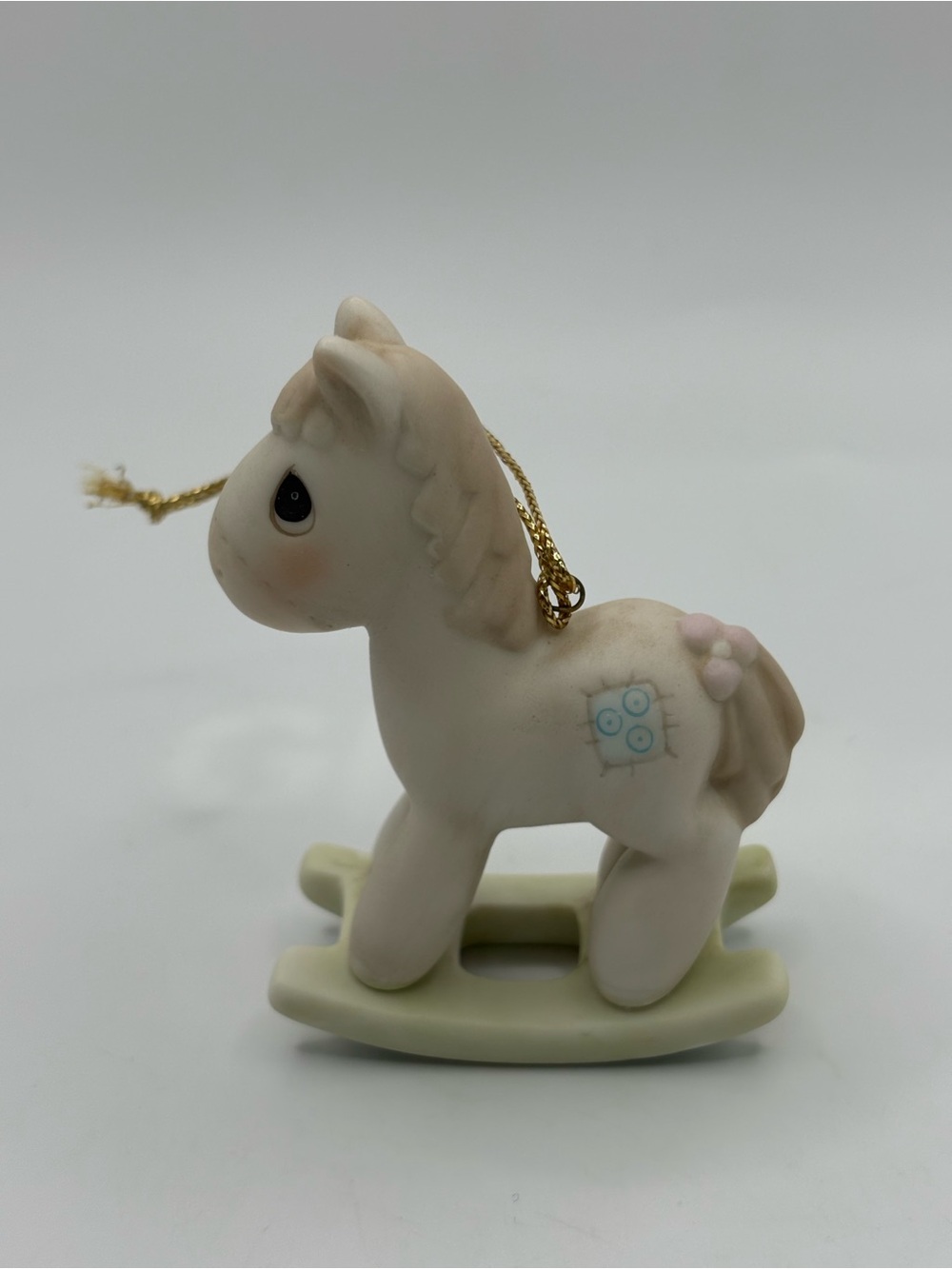 VTG 1986 Precious Moments Rocking Horse Ceramic Ornament 102474 Collectible 3.5”